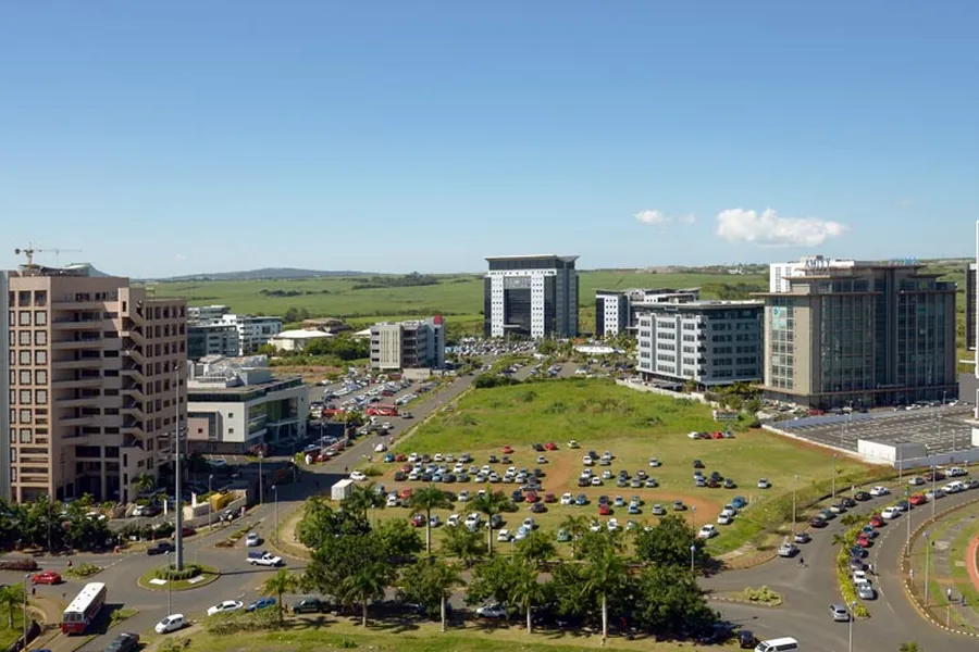 Office towers in the Ebène business park, Mauritius