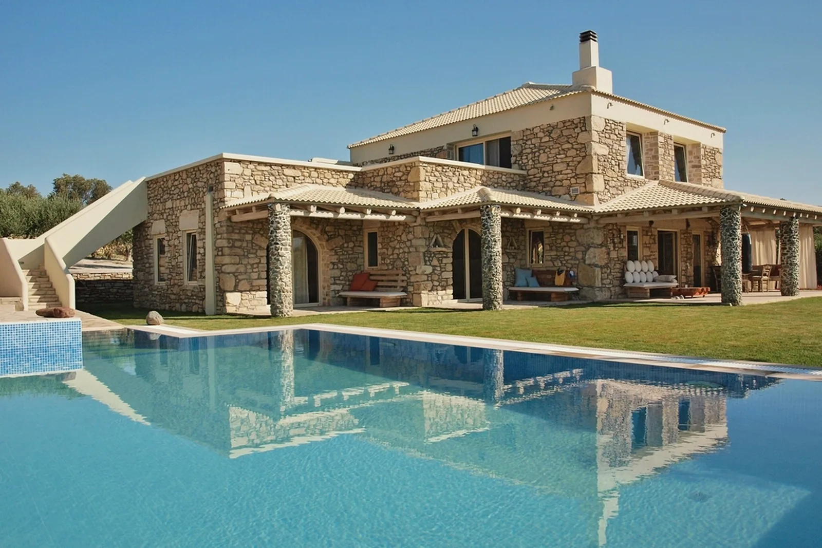 Stone-built villa with a large private pool