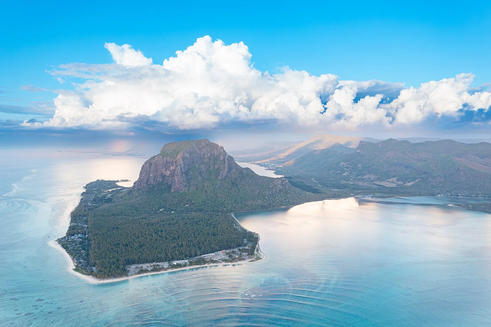 Aerial view of the Le Morne peninsula